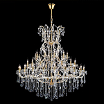 Люстра многоярусная с 53-мя лампочками и прозрачными хрустальными подвесками на основании золотого цвета Crystal lamps варинант исполнения - 2 | Loft Concept в Нижнем Новгороде