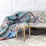 Трехместный диван на металлическом каркасе с цветочным принтом в стиле шинуазри Chinoiserie Birds on a Tree Sofa варинант исполнения - 4 | Loft Concept в Нижнем Новгороде