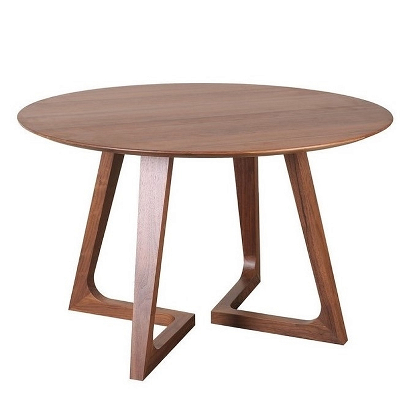 Обеденный стол круглый с изогнутыми ножками Godenza Round V Table Ясень в Нижнем Новгороде | Loft Concept 