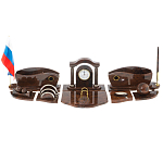 Настольный письменный набор с часами из природного камня обсидиана Competent Leader варинант исполнения - 1 | Loft Concept в Нижнем Новгороде