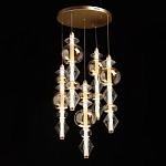 Люстра с плафонами из прозрачного и янтарного стекла в виде шаров и ромбов Gabriel Scott Luna варинант исполнения - 3 | Loft Concept в Нижнем Новгороде