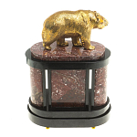 Часы настольные бронзовые с декором в виде медведя Bear Stone Clock варинант исполнения - 7 | Loft Concept в Нижнем Новгороде