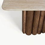 Консоль с овальной столешницей и фактурным деревянным основанием Enzo варинант исполнения - 3 | Loft Concept в Нижнем Новгороде