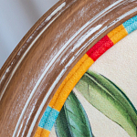 Стул бежевый в разноцветную полоску из натурального бука с изображением птиц и цветов Blooming Birds Colorful Stripes Chair варинант исполнения - 6 | Loft Concept в Нижнем Новгороде