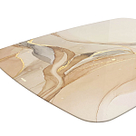 Обеденный стол с прямоугольной бежевой столешницей из стекла на 4-х деревянных ножках Beige Marble варинант исполнения - 4 | Loft Concept в Нижнем Новгороде