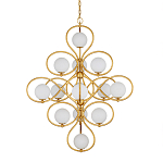 Люстра с закругленным каркасом золотого цвета и белыми плафонами Round Curl варинант исполнения - 2 | Loft Concept в Нижнем Новгороде