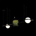 Подвесной светильник линейный с 2-мя шарообразными плафонами и цилиндрическим спотом Light of Еyes варинант исполнения - 4 | Loft Concept в Нижнем Новгороде