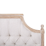 Кровать двуспальная светло-бежевая с основанием из массива дуба с мягким изголовьем Flax Beds варинант исполнения - 3 | Loft Concept в Нижнем Новгороде