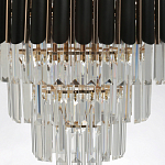 Люстра из черного металла с многоярусными подвесками из прозрачного хрусталя на золотой цепи Empire Black Chandelier Crystal варинант исполнения - 8 | Loft Concept в Нижнем Новгороде