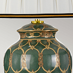 Настольная лампа с керамическим основанием с золотистым решетчатым узором и белым плиссированным абажуром Elstead Lighting варинант исполнения - 3 | Loft Concept в Нижнем Новгороде