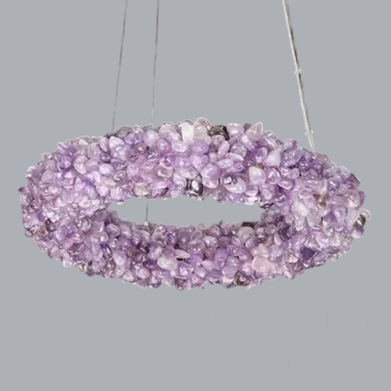 Люстра кргулая из фиолетового хрустального камня Purple Diamond Фиолетовый Люстра кргулая из фиолетового хрустального камня Purple Diamond Фиолетовый в Нижнем Новгороде | Loft Concept