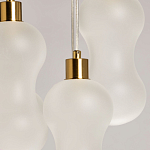 Люстра с 5-ю матовыми белыми стеклянными плафонами волнообразной формы Lucid Rain  варинант исполнения - 6 | Loft Concept в Нижнем Новгороде