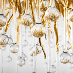 Люстра подвесная с прозрачными стеклянными подвесками в форме капель Диаметр 100 см Droplet Chandelier варинант исполнения - 9 | Loft Concept в Нижнем Новгороде