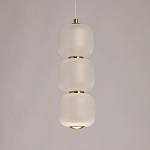 Подвесной светильник с 3-мя округлыми матовыми плафонами из белого стекла Golden Swirl варинант исполнения - 4 | Loft Concept в Нижнем Новгороде