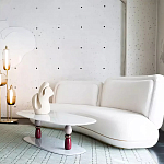 Дизайнерский журнальный стол на 2-х фигурных ножках с подстольем Lycad варинант исполнения - 3 | Loft Concept в Нижнем Новгороде