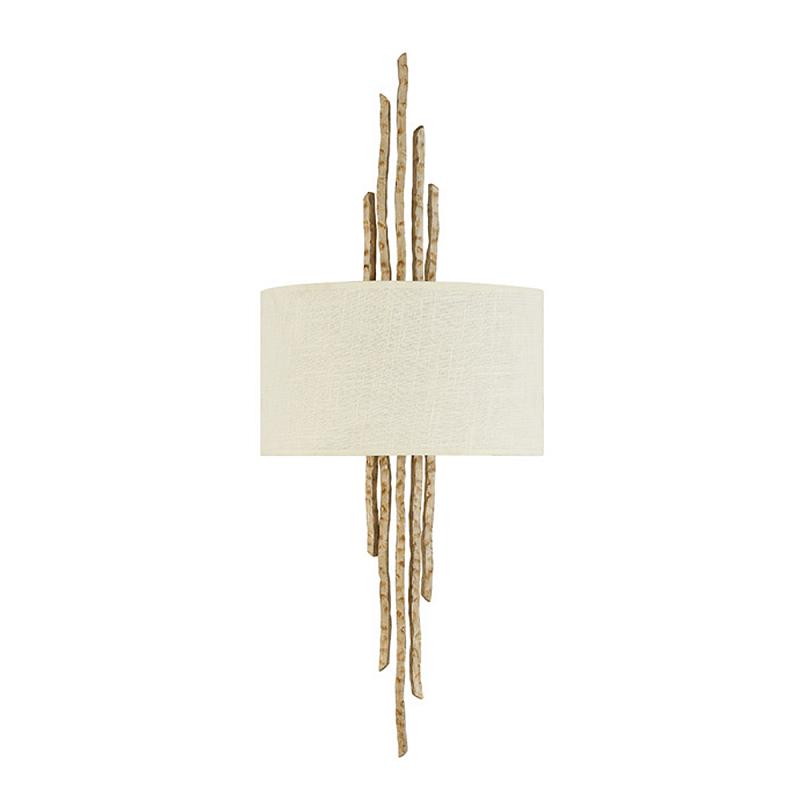 Бра с белым абажуром и элементами в виде натуральных веток Hinkley Золотой Бронза Белый Бежевый в Нижнем Новгороде | Loft Concept 