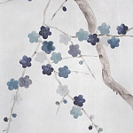 Обои ручная роспись Plum Blossom Inky Hokusai on Sterling Silver gilded silk варинант исполнения - 3 | Loft Concept в Нижнем Новгороде