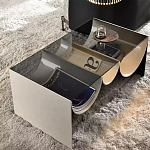 Дизайнерский журнальный стол с полукруглыми полками под столешницей Tiwoberoc варинант исполнения - 2 | Loft Concept в Нижнем Новгороде