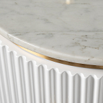 Тумбочка белая круглая с мраморной столешницей Thoroughbass варинант исполнения - 1 | Loft Concept в Нижнем Новгороде