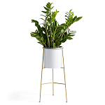 Кашпо из металла и латуни Elegance Elevated Planters белое варинант исполнения - 2 | Loft Concept в Нижнем Новгороде