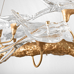 Люстра подвесная линейная с прозрачными стеклянными птичками на ветвях Serip Voa варинант исполнения - 10 | Loft Concept в Нижнем Новгороде