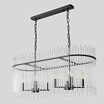 Люстра подвесная овальная со стеклянными прозрачными трубками и металлическим каркасом черного цвета Nembus варинант исполнения - 4 | Loft Concept в Нижнем Новгороде