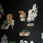 Обои ручная роспись The Art of Learning and Steps for the Flowers by Teo Yang Original colourway on Pitch dyed silk варинант исполнения - 1 | Loft Concept в Нижнем Новгороде