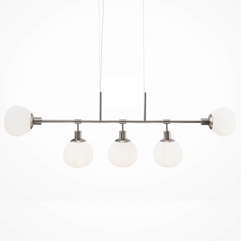Люстра Tiepolo Ball Chandelier Nickel 5 Никель Белый в Нижнем Новгороде | Loft Concept 