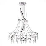 Люстра подвесная из металла с хрустальными прозрачными подвесками Quasar 81 варинант исполнения - 8 | Loft Concept в Нижнем Новгороде
