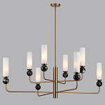 Люстра на штанге с 8-ю цилиндрическими матовыми плафонами и шарами из камня Orb Essence варинант исполнения - 6 | Loft Concept в Нижнем Новгороде