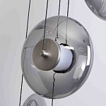 Люстра каскадная с 5-ю круглыми стеклянными плафонами дымчатого цвета и черными деталями Orbit Serenade варинант исполнения - 2 | Loft Concept в Нижнем Новгороде