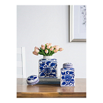 Ваза с крышкой в китайском стиле Oriental Blue & White Ornament Vases варинант исполнения - 5 | Loft Concept в Нижнем Новгороде