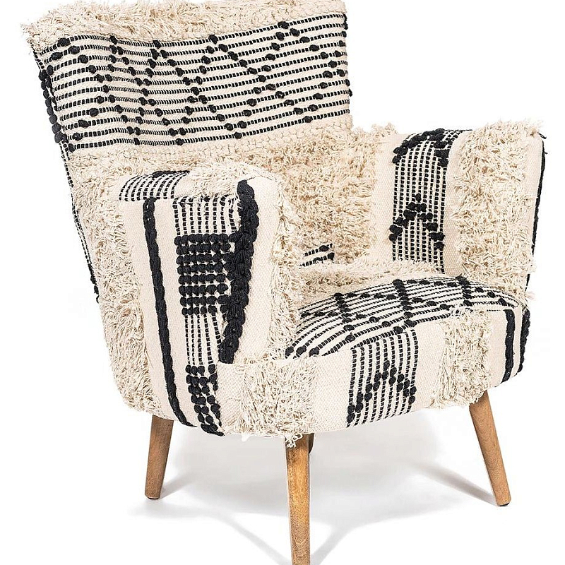 Кресло KELIM Pattern black and white Chair Черно-белый в Нижнем Новгороде | Loft Concept 