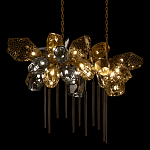 Люстра подвесная с 22-мя гранёными стеклянными плафонами с вертикальными подвесками Gilded Mirage  варинант исполнения - 4 | Loft Concept в Нижнем Новгороде