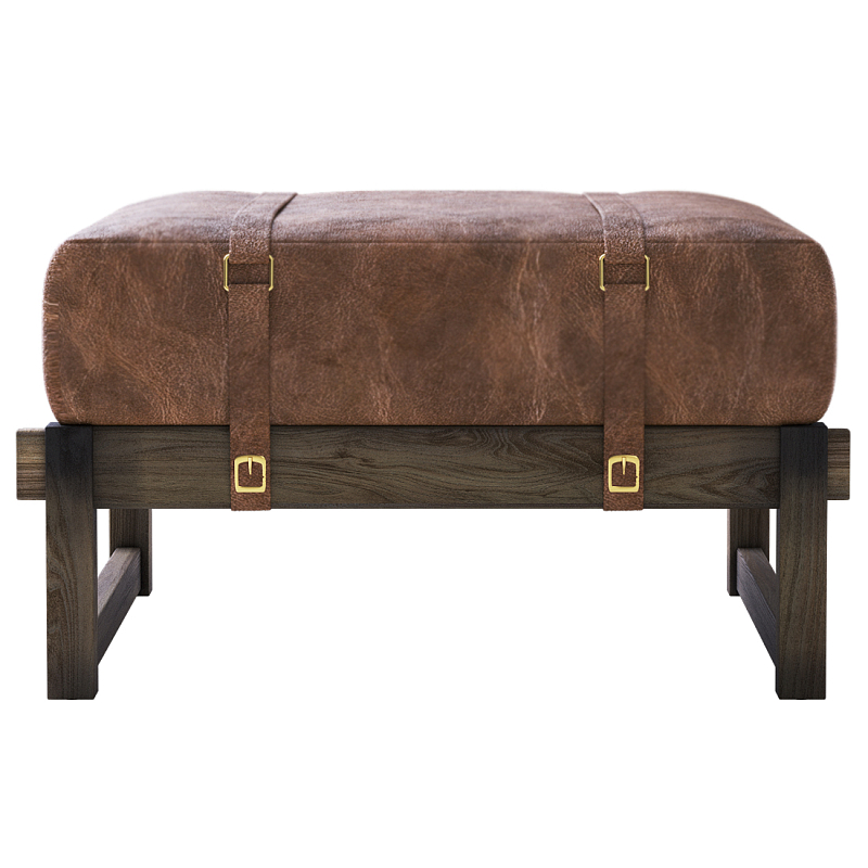 Пуф Duncan винтажная коричневая кожа  Коричневый винтаж в Нижнем Новгороде | Loft Concept 