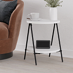 Стол приставной с 2-мя круглыми белыми столешницами ESSEL SIDE TABLE WHITE варинант исполнения - 5 | Loft Concept в Нижнем Новгороде
