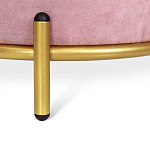 Банкетка круглая пыльно-розовый велюр на 4-х металлических ножках золотого цвета SANJAY варинант исполнения - 2 | Loft Concept в Нижнем Новгороде