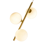 Подвесной светильник бронзового цвета с 3-мя белыми стеклянными шарообразными плафонами Bubble Chandelier варинант исполнения - 2 | Loft Concept в Нижнем Новгороде