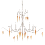 Люстра белая фактурная с подвесками из ракушек Study of Grace варинант исполнения - 2 | Loft Concept в Нижнем Новгороде