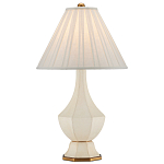 Настольная лампа с фактурным конусовидным абажуром и кожаным каркасом Malifis варинант исполнения - 3 | Loft Concept в Нижнем Новгороде