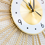 Часы настенные из металла в виде солнца с белым циферблатом Mirror Tower Clock варинант исполнения - 3 | Loft Concept в Нижнем Новгороде