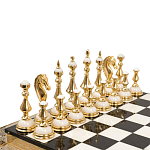 Шахматы из бронзы и натуральных камней Долерит и Мрамор с гравировкой Decorative Thematic Chess варинант исполнения - 2 | Loft Concept в Нижнем Новгороде