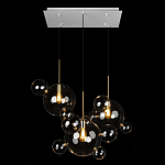 Люстра подвесная 3 лампы с прозрачными стеклянными шарами и золотыми деталями Giopato & Coombes варинант исполнения - 2 | Loft Concept в Нижнем Новгороде