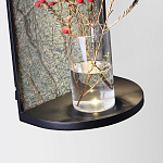 Настенный светильник зеленого цвета с черной рамкой овальной формы с полкой Herbarium  варинант исполнения - 3 | Loft Concept в Нижнем Новгороде