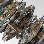 Люстра подвесная круглая с овальными подвесками из стекла дымчатого цвета Harlow Crystal Round варинант исполнения - 3 | Loft Concept в Нижнем Новгороде