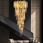 Люстра многоярусная с каркасом из металла и прозрачными подвесками FAIRYTREE Light варинант исполнения - 3 | Loft Concept в Нижнем Новгороде