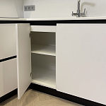 Угловой кухонный гарнитур Жемчужный белый Серый Clarke Kitchen Set White Grey варинант исполнения - 4 | Loft Concept в Нижнем Новгороде