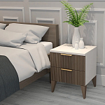 Тумба прикроватная коричневая с белой столешницей и двумя ящиками Harper Line варинант исполнения - 3 | Loft Concept в Нижнем Новгороде