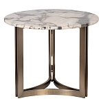 Столик журнальный с круглой мраморной столешницей Unique Stone Design варинант исполнения - 1 | Loft Concept в Нижнем Новгороде