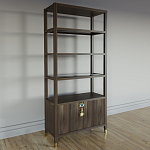 Стеллаж со стеклянными полками Elsa Dreams Walnut варинант исполнения - 2 | Loft Concept в Нижнем Новгороде